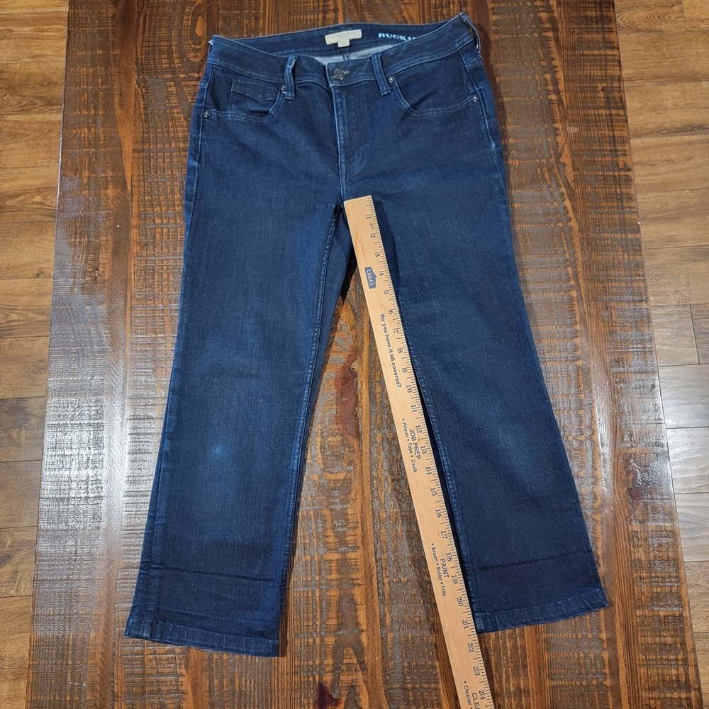 Burberry Brit Womens 28 Blue Jeans Cropped Denim Buckingham Capri Jeans Designer - Picture 2 of 11